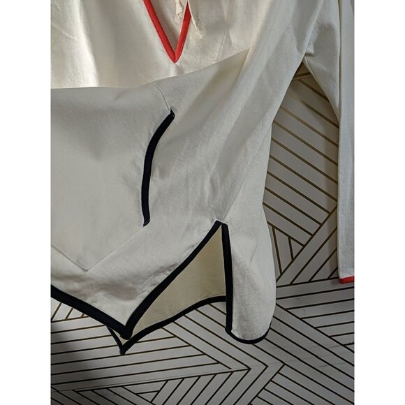 J Crew Women'sWeekend Tipped V-Neck Mariner Cotton Relaxed Hoodie Ivory Size XS - Picture 6 of 7